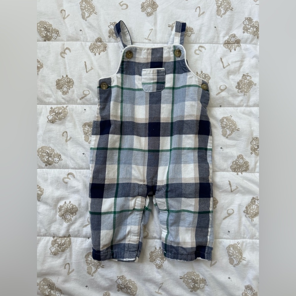 Janie and Jack Plaid Overalls